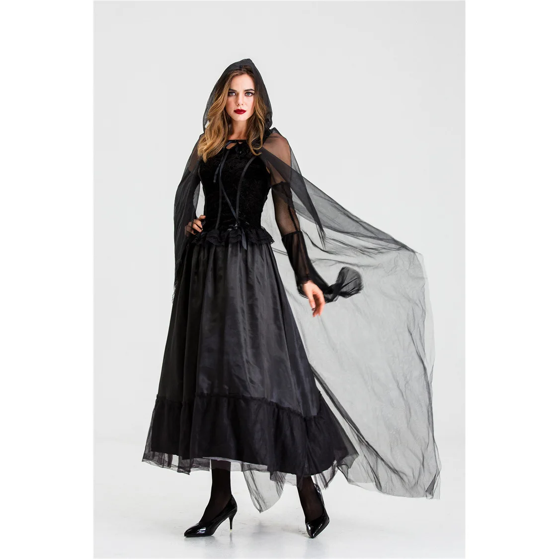 loween Death God Ghost Bride Hell Godd Witch Devil  Size Splitting Dr Par Costume Women's Faion Clothing