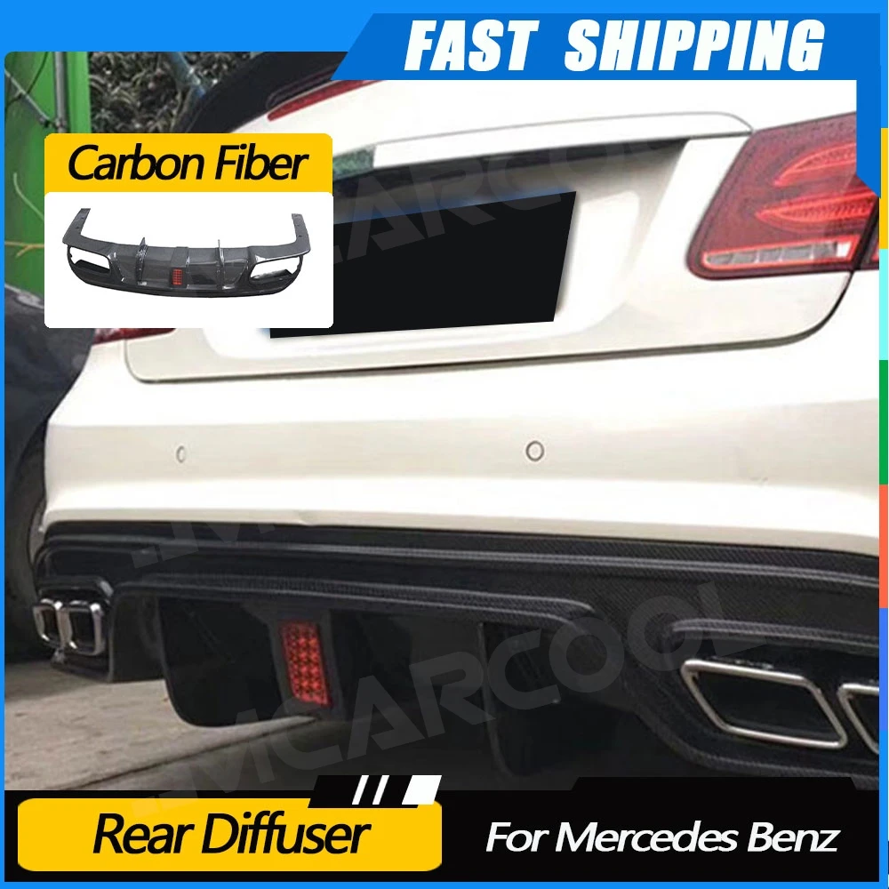 

JMCARCOOL Carbon Fiber Rear Bumper Lip Diffuser With LED Light For Mercedes Benz W207 C207 E200 E260 E300 Coupe 2 Door 2014-2016