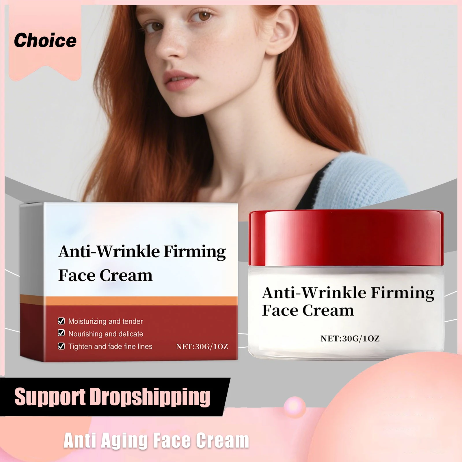 حمض الهيالورونيك تغذي كريم وجه تعزيز إنتاج الكولاجين رفع كفاف الجلد المكرر المسام ترطيب ثبات غسول الوجه