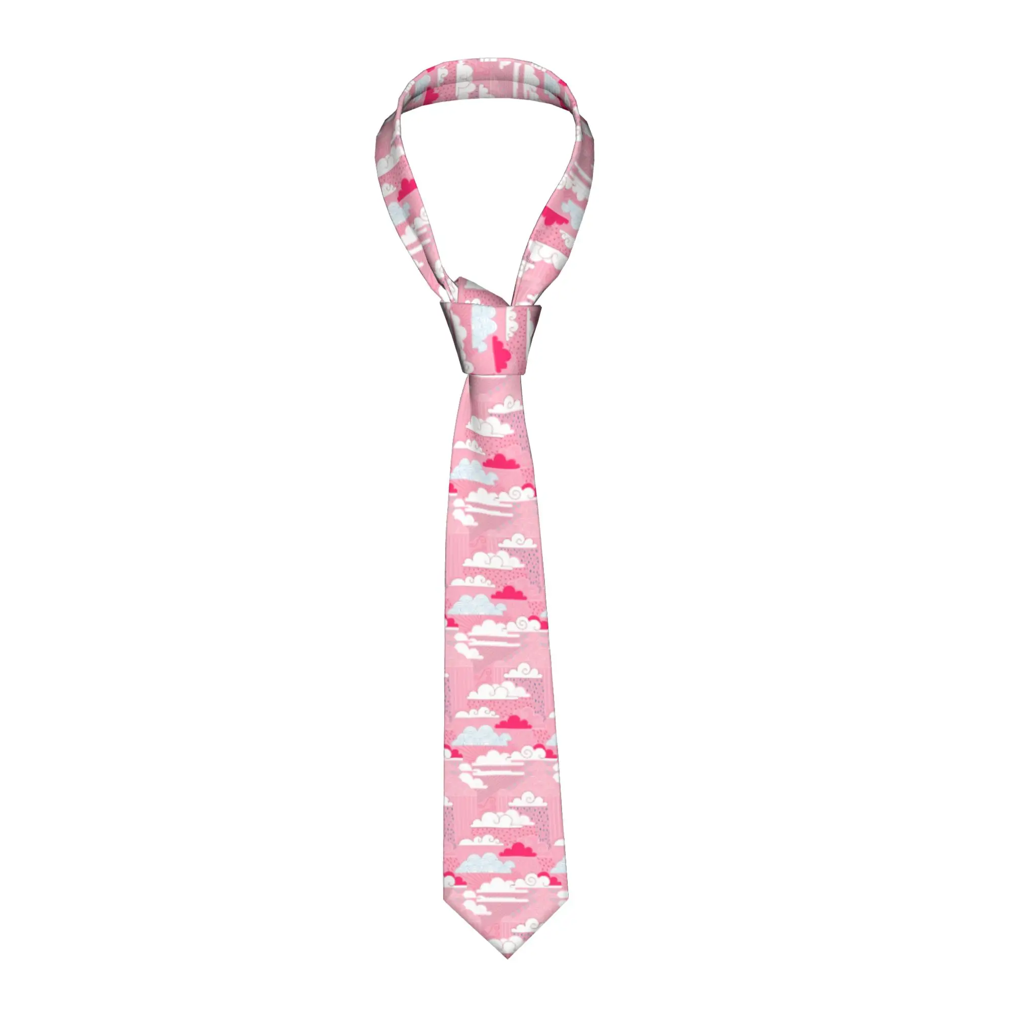 Classic Barbiecore Skies Art Deco Cloud Ties for Business Men  Neckties