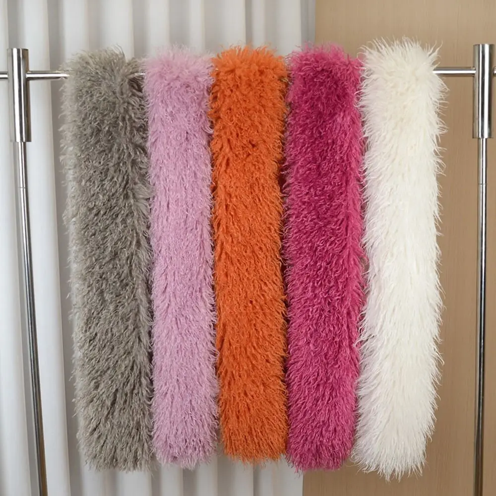 180CM Imitation Wool Scarf Double-Sided Whole Skin Fake Sheep Fur Scarf Soft Texture Thickened Neckerchief Scarves for Warm view 2