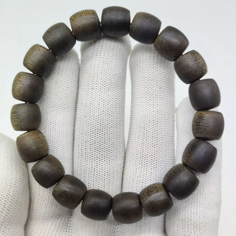 Natural Vietnam Nha Zhuang Lvqi Agarwood Bracelet Submerged Type Chess Nan Collectables-Autograph Rosary Single Ring Bracele