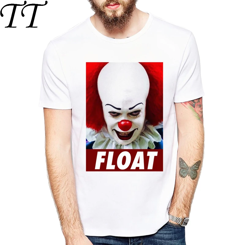 

IT Movie T Shirt MEN Stephen King Print 2019 Summer Collection T-shirt men joker printed They All Float O Neck tshirt