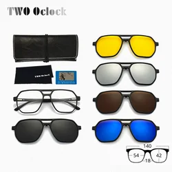 5 In 1 Clip On Glasses Designer Polygon Sunglasses Women Men Night Vision Glasses Outdoor Mirror Glasses for Men 2025 Eyepieces