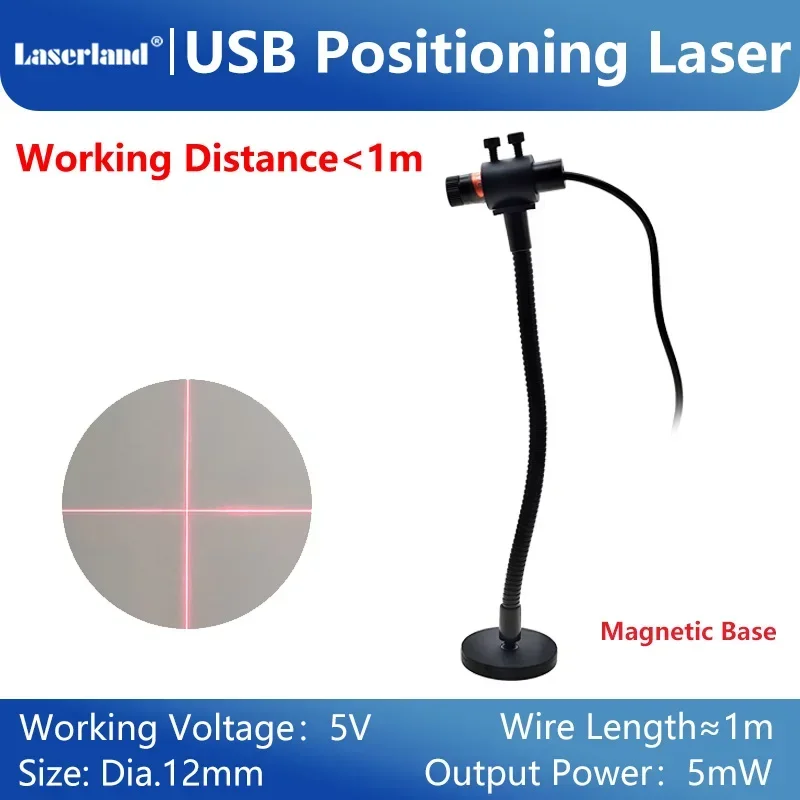 Sewing Machine Laser Positioning Ling Generation Cross Hair USB Connection with Magnetic Base