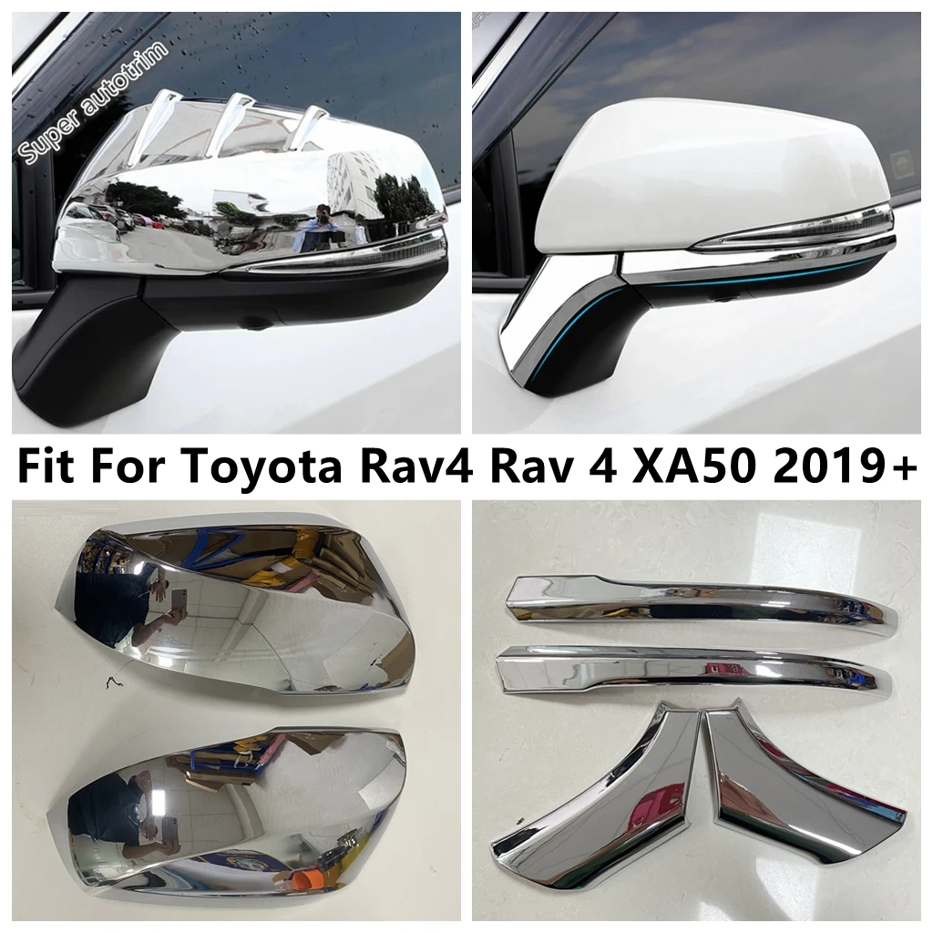 

Car Rearview Mirror Strip Cap Decoration Protection Cover Trim ABS Chrome Accessories Fit For TOYOTA RAV4 RAV 4 XA50 2019 - 2024