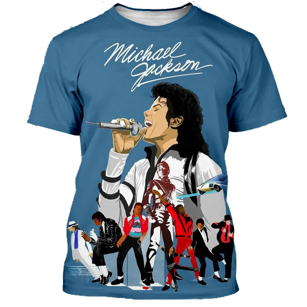 Michael Jackson 3D Printed T-Shirts for Men and Women Oversized Short Sleeve Shirts Casual Fashion Kidswear