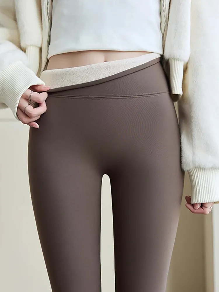 Rouje Kora pantalon de Yoga en peau d'arche doublé Fce pour femme taille haute serré chaud automne hiver pantalon Boting