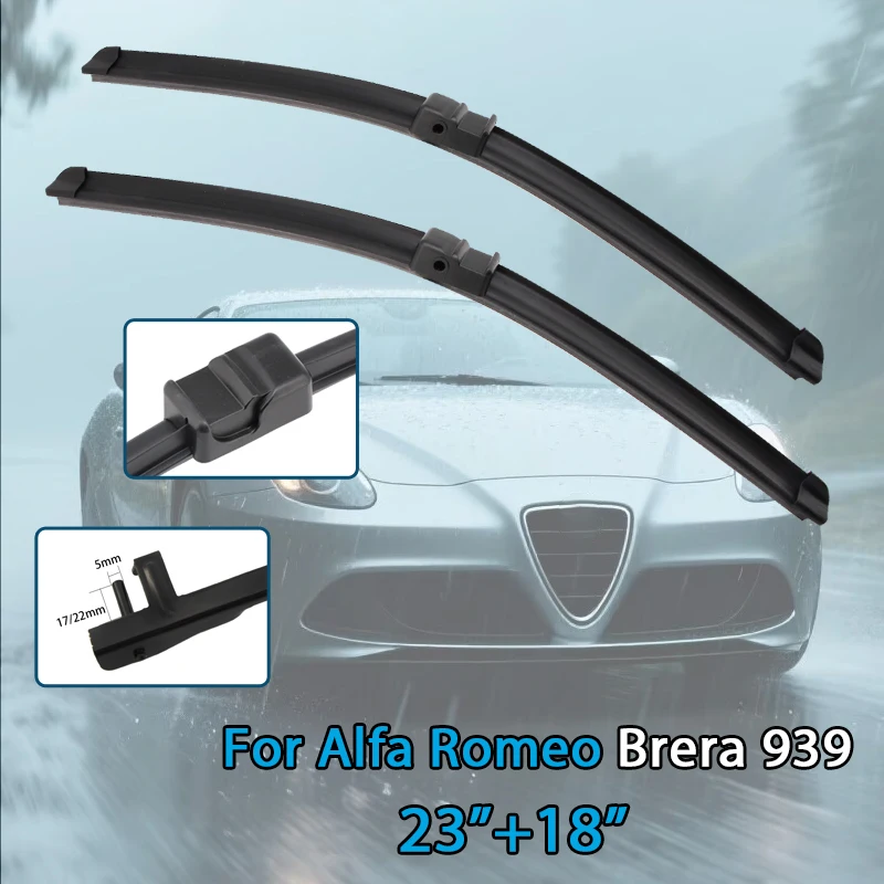 Für Alfa Romeo Brera 939 2006-2011 23'' + 18'' Auto Wischer Klinge Front Scheibenwischer Fit Seite Pin arm Windschutzscheibe Auto Wischer Klingen