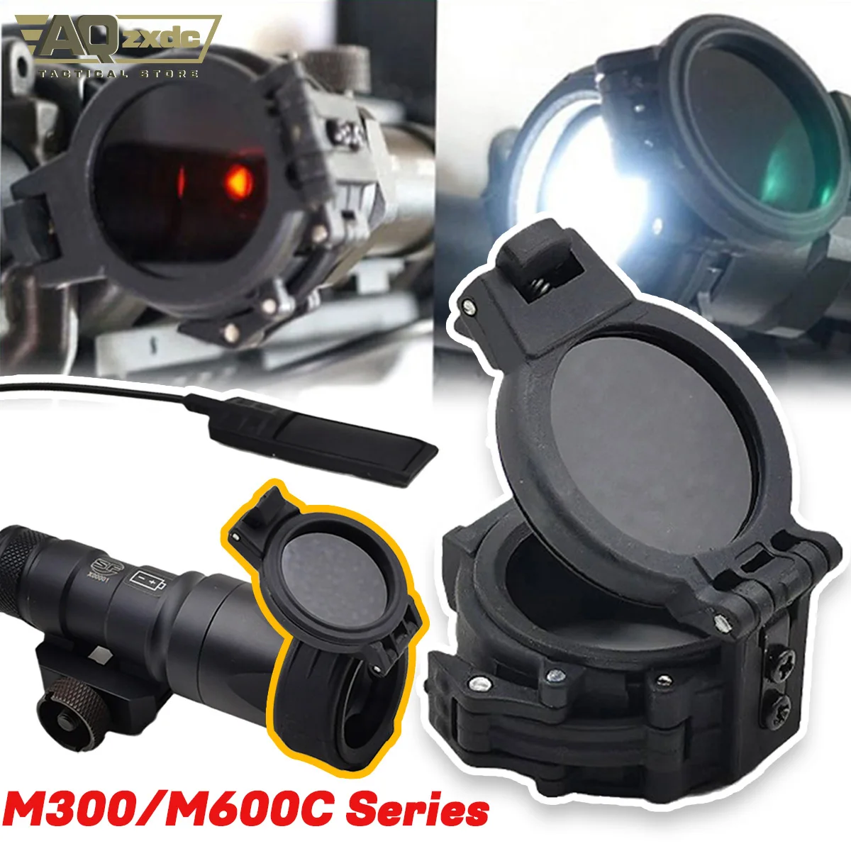 

Tactical Flashlight IR Filter Cover Infrared Flip Cover for Diameter 25mm M600C M600B Scout Light Weapon Light Lamp Holder