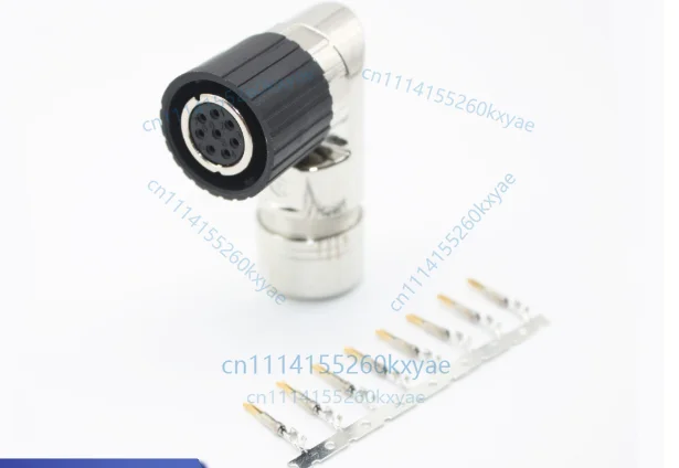 6fx2003-0sl11 connector - servo encoder plug, 8-pin, elbow, 2-clip