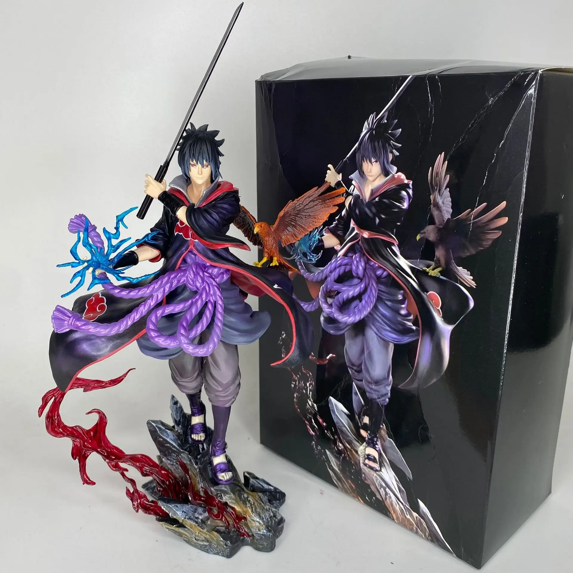 Figura de Ação Colecionável Naruto GK: Sasuke com Corte Relâmpago, Edição de Dez Anos, Modelo de Escultura para Decoração de Mesa, Embalado
