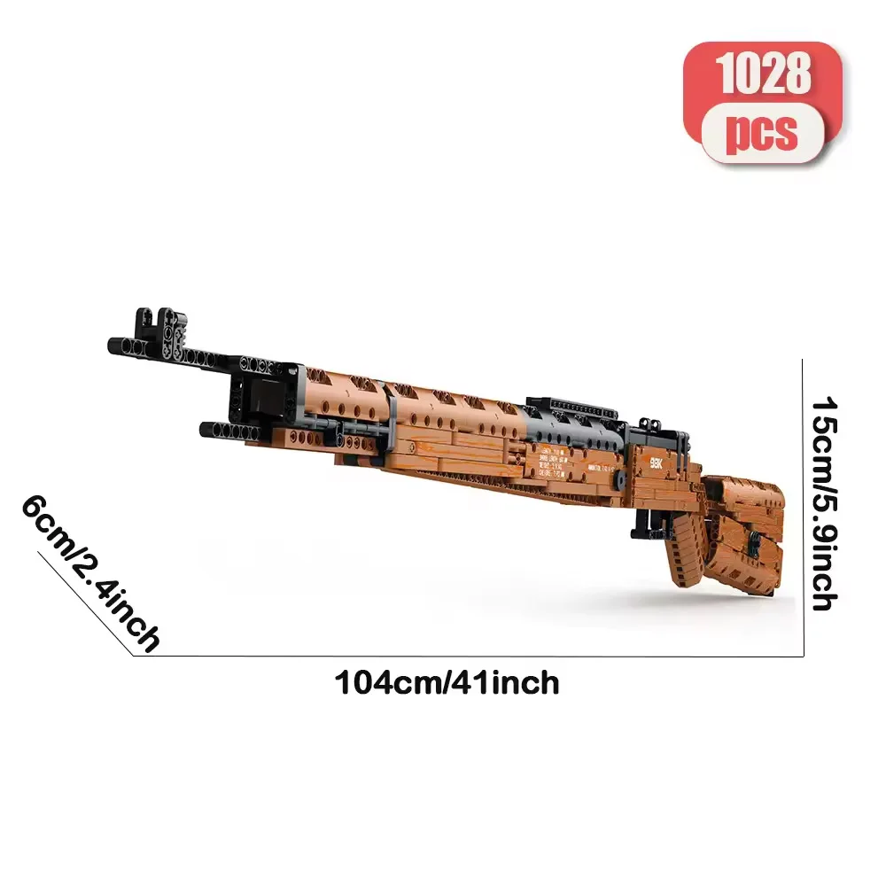Blocs de construction de fusil de Sniper créatif Kar98K, arme militaire, modèle de pistolet Super Magnum, briques, ensemble de jouets, cadeau pour enfants, 1028 pièces