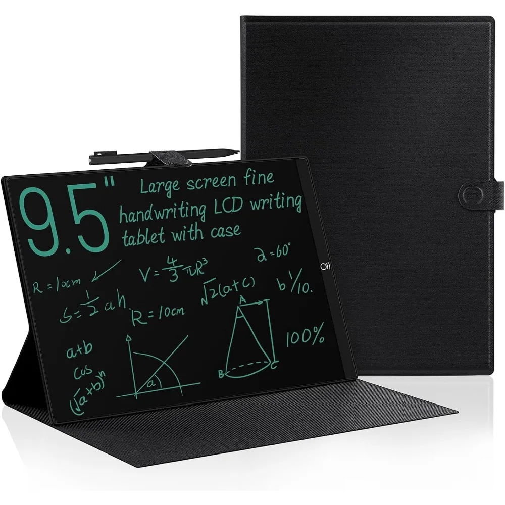 9.5 Inch Reusable Writing Tablet: Portable Drawing Board for Adults with PU Leather Case Ideal for Office, Study, and Teaching