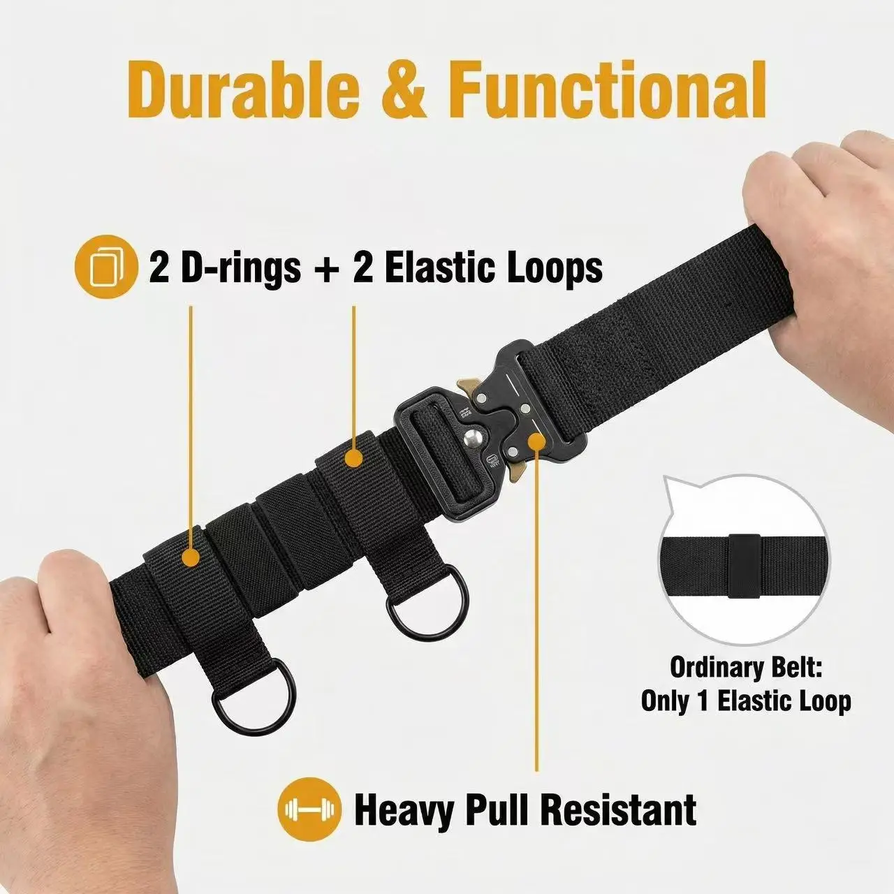 2PCS Big and Tall Men's Belt - heavy duty work belt for big guys Adjustable up to 1.5m for Work and Casual - Perfect for Constru