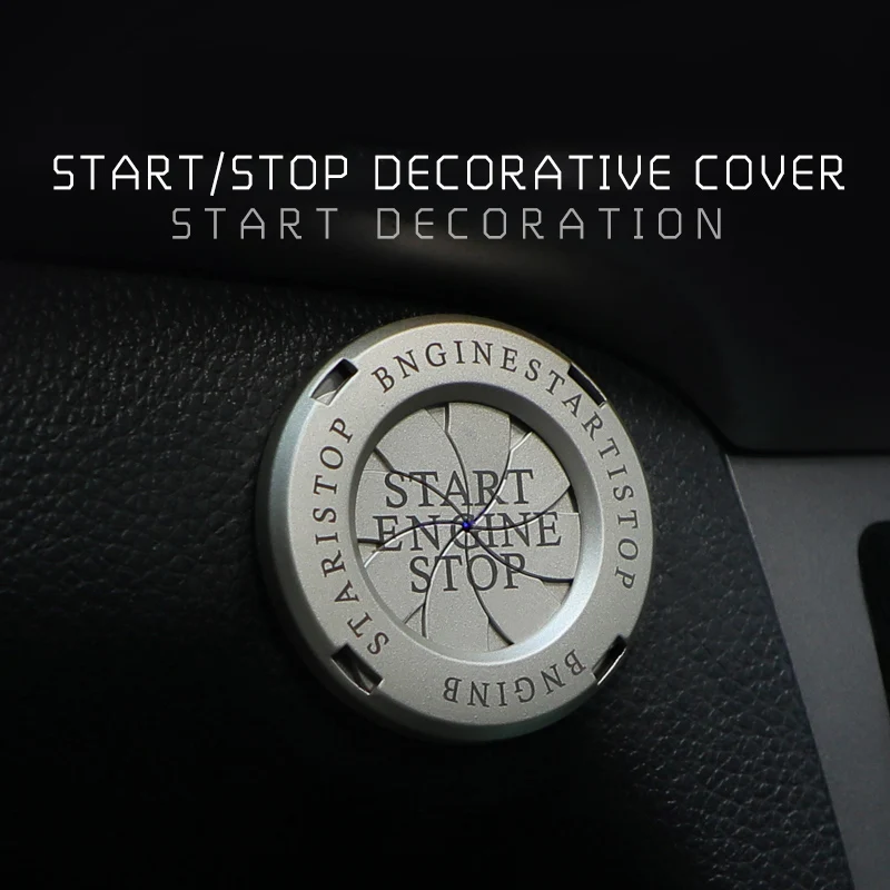 Car Interior Modification One-button Start Button Ignition Switch Rotating Protective Cover Motorcycle Start Ring Decoration