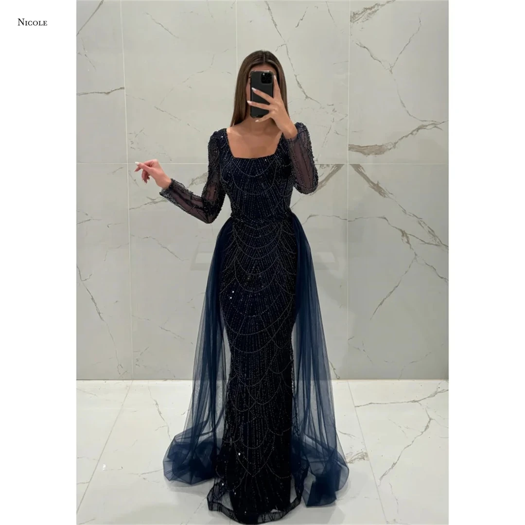 

Nicole Custom Made Luxury Prom Dress 2025 Square Leader Women's Elegant Dresses for Special Occasions Luxurious Party Dresses