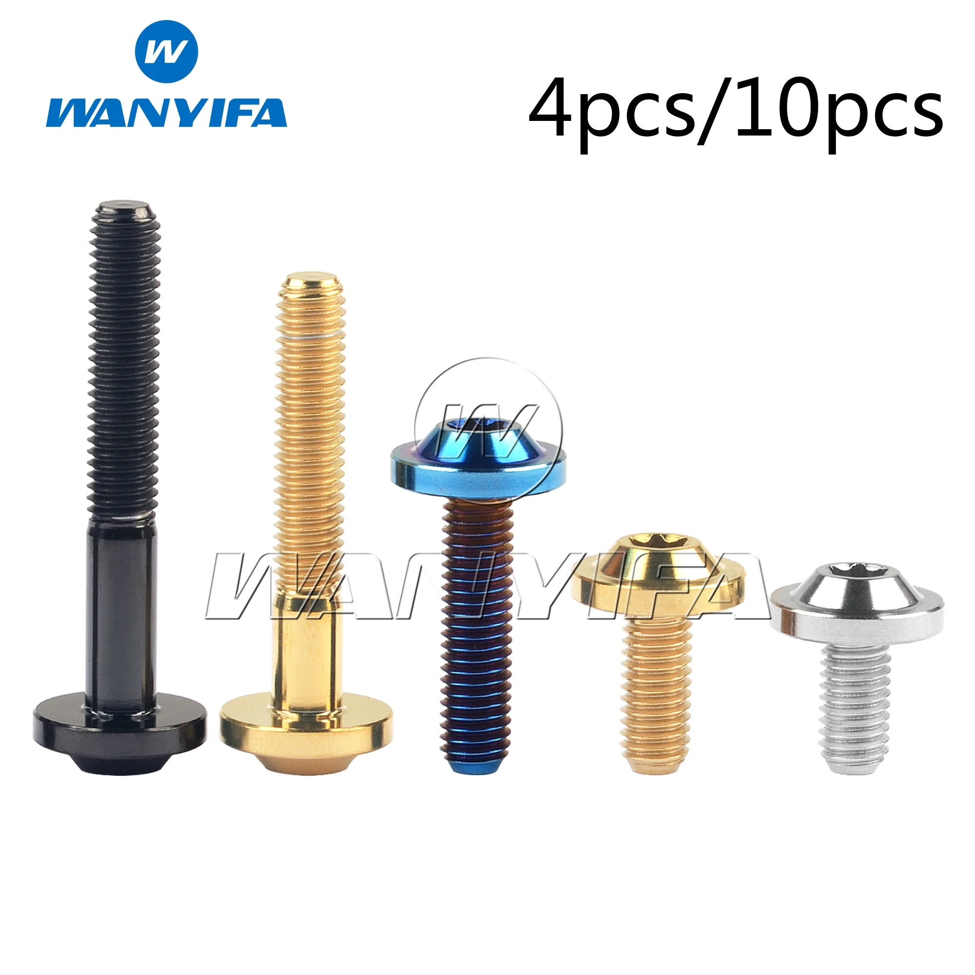 

Wanyifa Titanium Bolt M5x10/12/15/20/25/30/35mm Torx T25 Head Screws for Bicycle Motorcycle Modification 4/10pcs