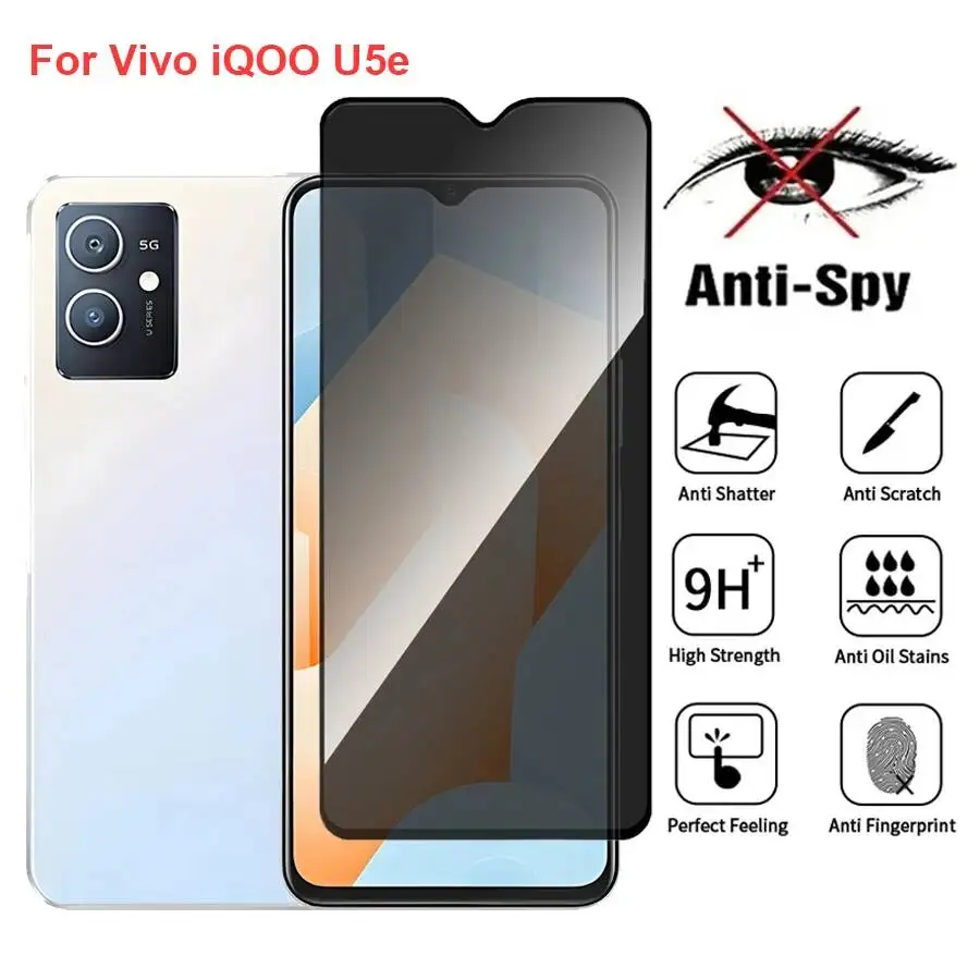 

Vivo Iqoo U5e V2197A Anti Spy Privacy Tempered Glass Protector Compatible For Iqoou5e Full Cover Screen Phone Film