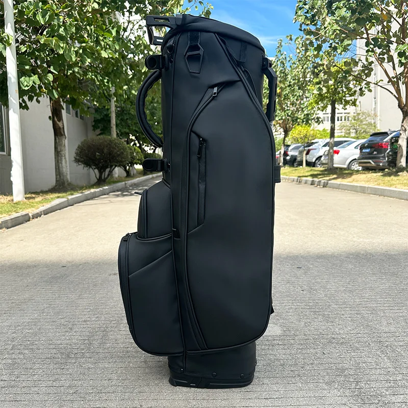 CS 2026 Premium Light-Weight Black Color Stand Golf Bag OEM Waterproof  PU Leather Golf Bag 6 Dividers