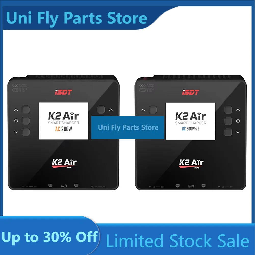 ISDT K2 AIR K2AIR AC200W / DC500W Dual Channel Smart Fast Charger ISDLink Controller For RC LiPo 1~6S, LiHv 1-6S, NiMH/CdUniFly