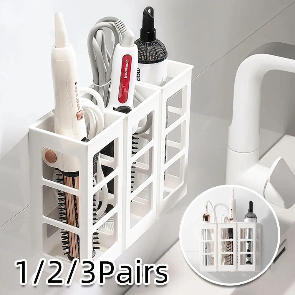Lockenstab-Organizer für Badezimmer, Wandmontierter Haarglätter-Halter, Perforationsfreier Haarwerkzeug- und Make-up-Organizer