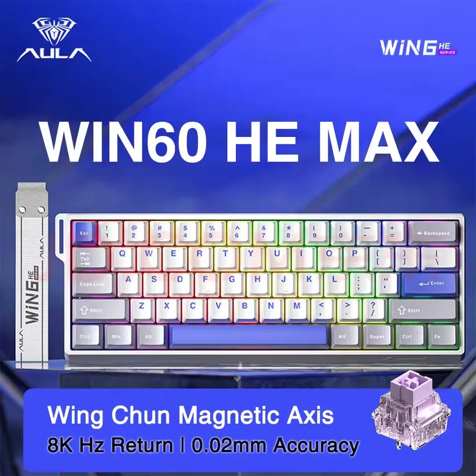 AULA WIN60 WIN68 HE Magnetische Bedrade Toetsenborden Esports Rapid Trigger 8K Return RGB Hotswap Mechanisch Toetsenbord voor Pc Gamer Geschenken