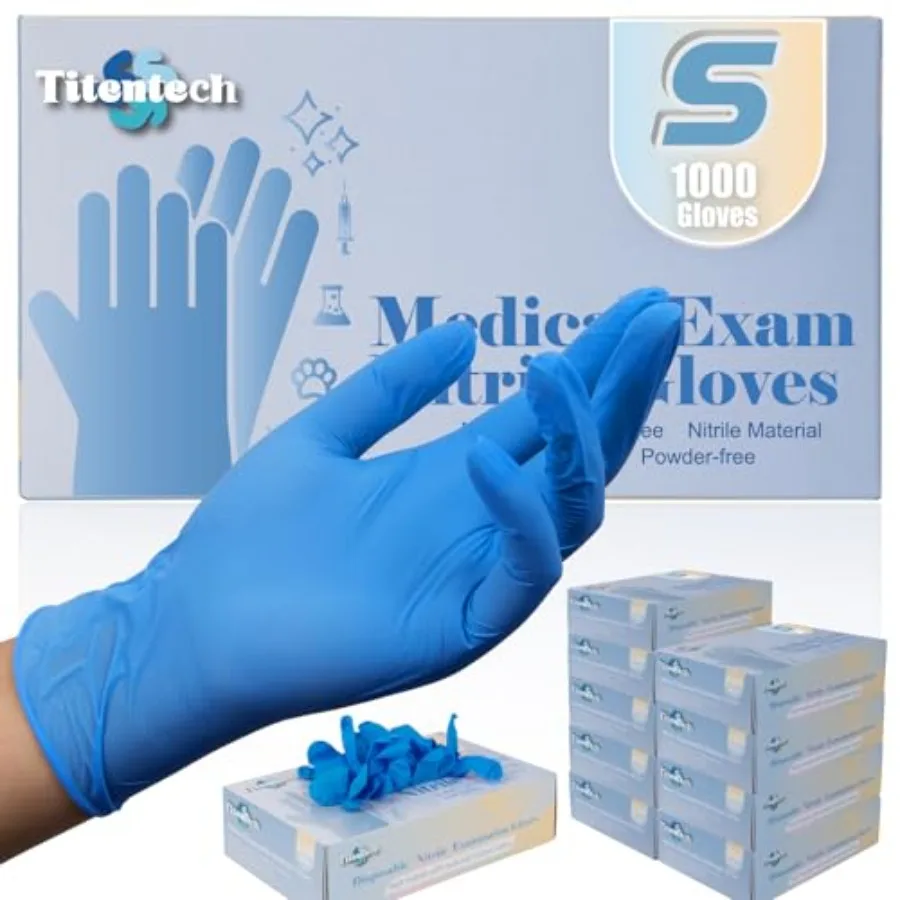 

Nitrile Exam Gloves Disposable 3mil Blue Food Safe Gloves Latex Free Powder Free Medical Cleaning Cooking 1000
