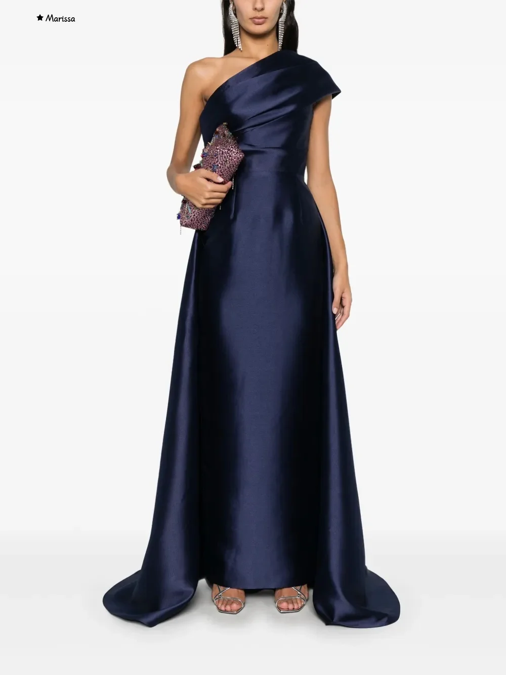 

Marissa A-line Long Model Elegant Women's Dresses for Wedding Party Dress Luxurious Evening Dresses 2025 Custom Made Ribbon Prom
