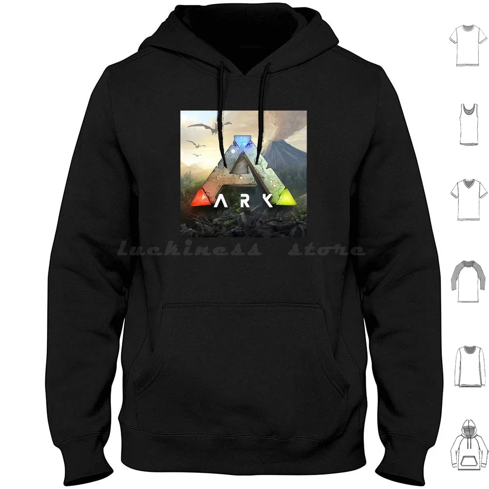 Logo Game Art Hoodie cotton Long Sleeve Ark Ark Survival Evolved Survival Evolved Ask Survival Game Gaming Dinosaurs