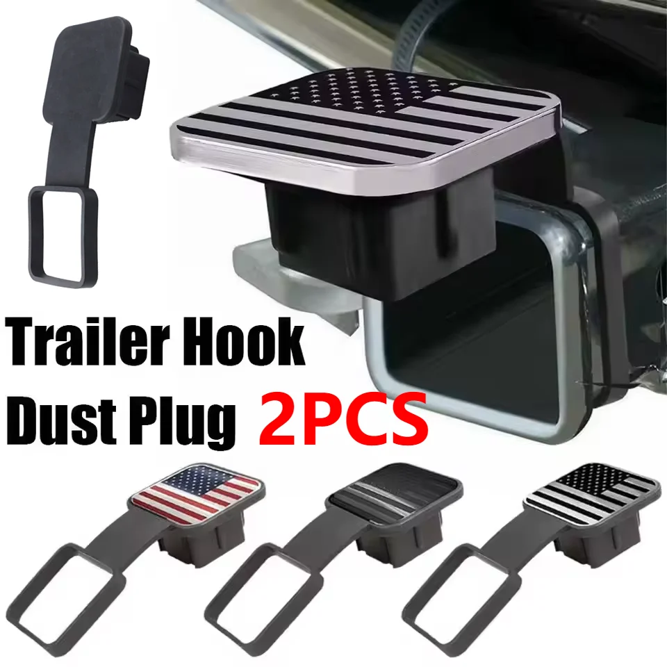 2/1PC Trailer Hitch Receiver Cover Plug Waterproof Trailer Hitch Cover Dustproof 2 Inch Receiver Auto Square Plug Tow Hook Cover
