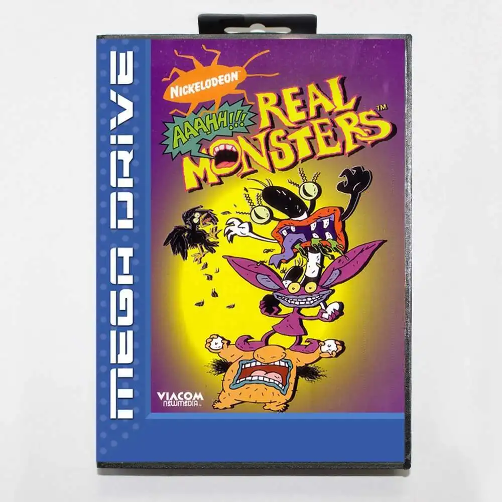 Aaahh Real Monsters MD Game Card with EUR Box for 16 Bit Sega Megadrive Genesis System