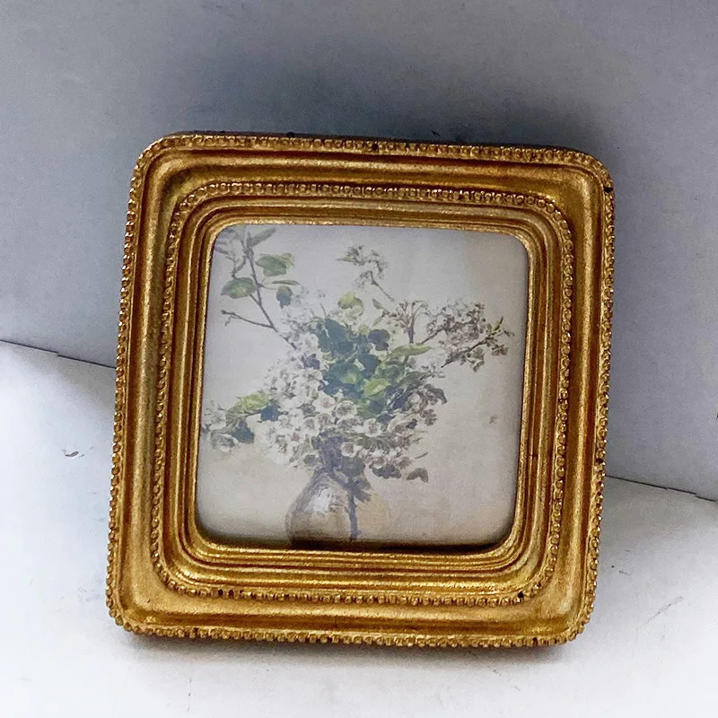 

Mutihome Room European Gold Resin Photo Frame Picture Frame Table Relief Carving Wall Hanging Wedding Restaurant Photo Frame