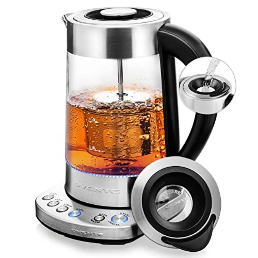 

1.7L Electric Tea Kettle with Removable Infuser Variable Temperature Control Keep Warm Function 1500W Fast Heating Water Boiler
