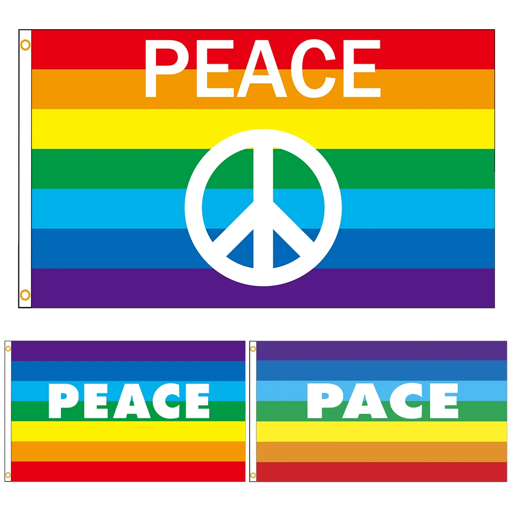 Rainbow Peace Flag 60x90cm 90x150cm Polyester Rainbow LGBT poster Banner Tapestry For Home Room Outdoor Decor