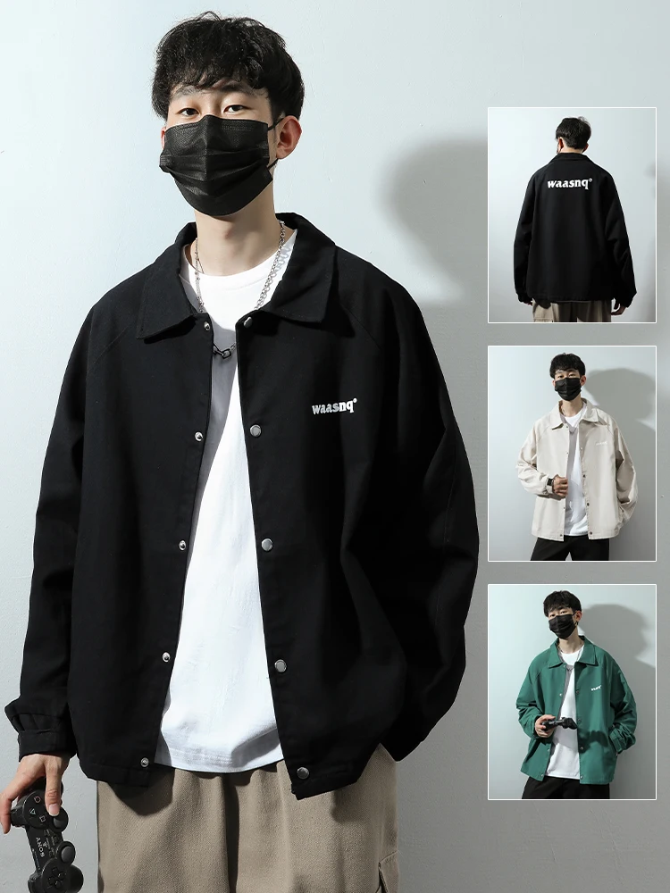 

Американский повседневный джет для мужчин, весна-осень, новый Sle, модный бейсбольный orm, верхняя молодежная брендовая рабочая одежда, пальто свободного покроя, мульти-...