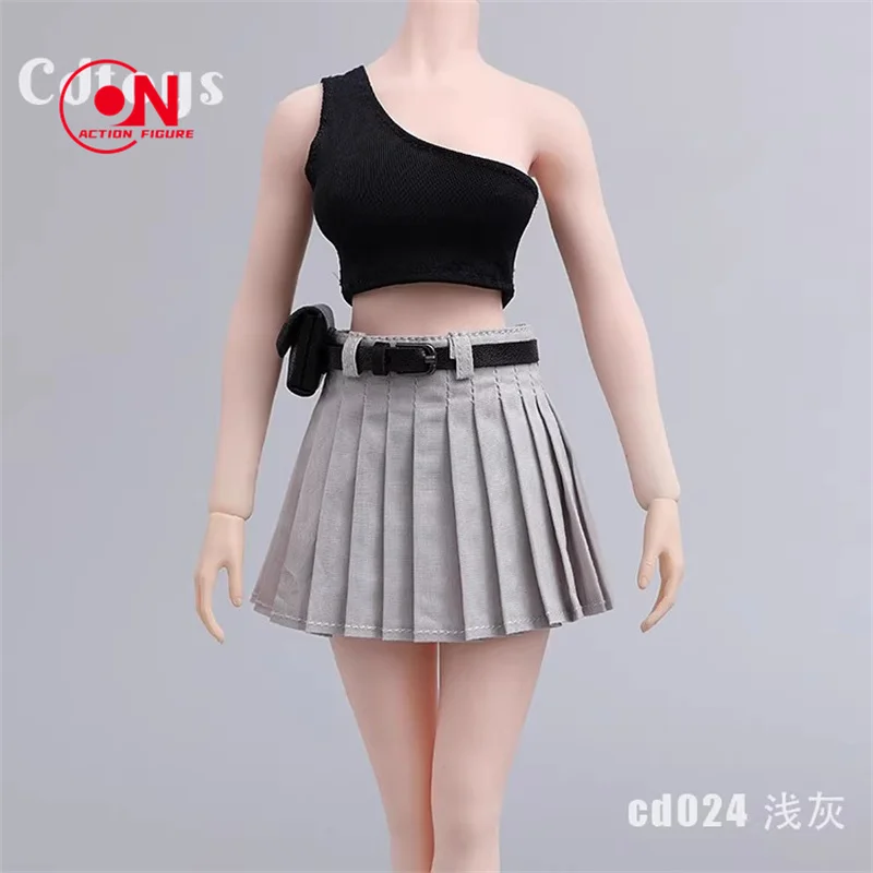 cdtoys cd024 Escala 1/6 Falda plisada femenina Chaleco Conjunto de cinturón Modelo de ropa Ajuste 12 ''TBL PH JO Soldado Figura de acción Cuerpo Muñecas