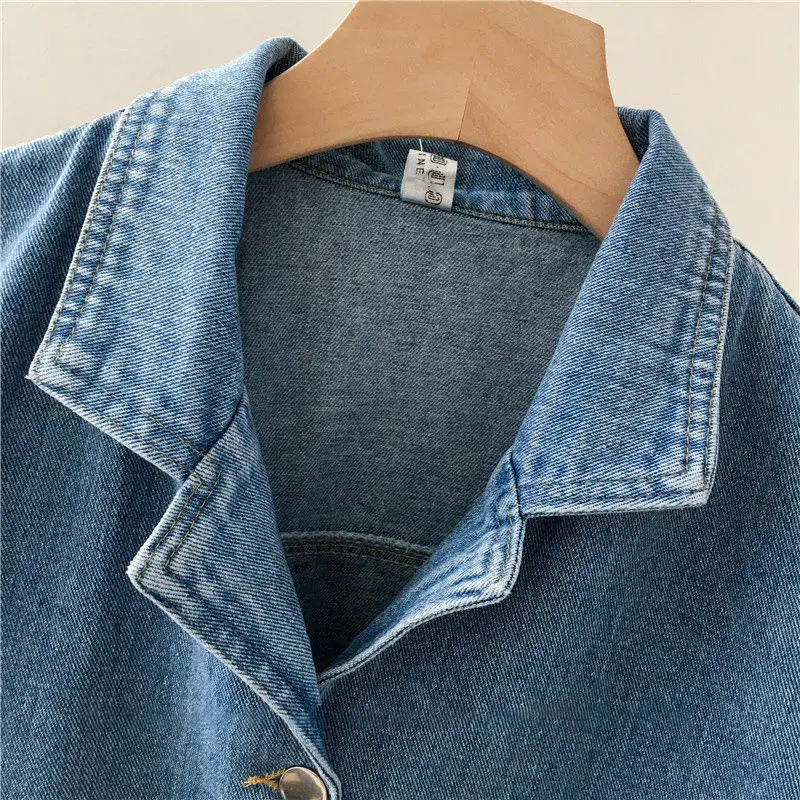 Shirts Women Denim College All-match Design Summer Ladies Trendy High Quality Solid Retro Korean Style Simple