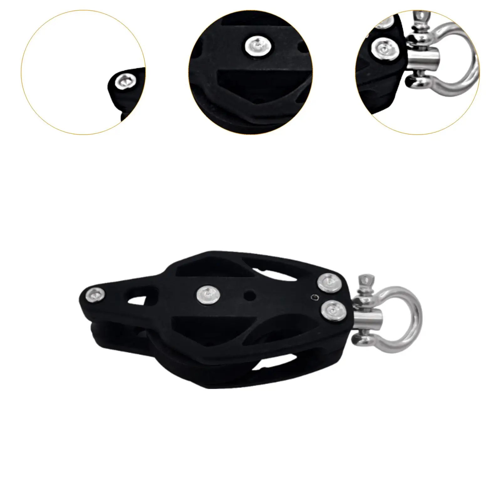 Lifting Pulley Smooth Bearing Deck Rigging Pulley Block Small Silent Bearing Sailing Pulley for  Kayak Boat Anchor Trolley Acces