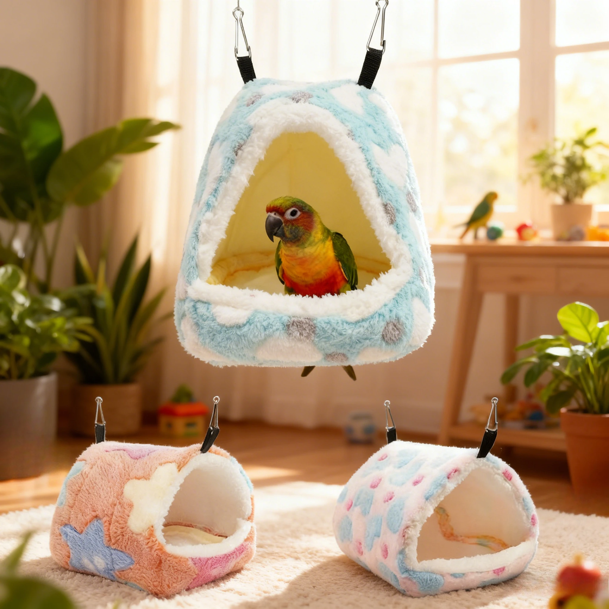 

Parrots Golden Bears Pet Hammocks Toys Warm and Soft Beds and Houses New Bread Hamsters Small Animal Nests Washable Warm Winter