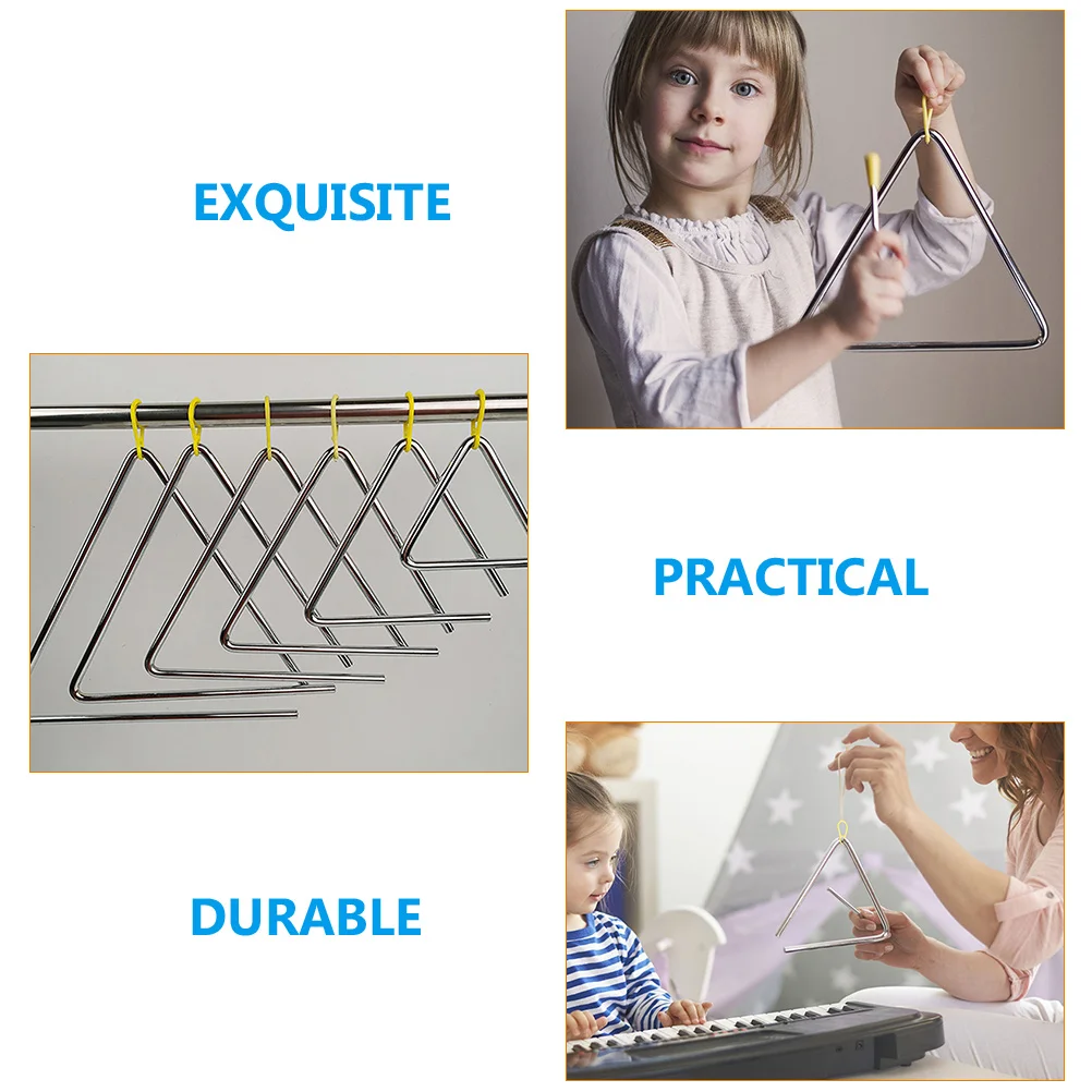 

6 Sets Percussion Triangle Bell Music Instrument Musical Instruments Kit 's for Preschool