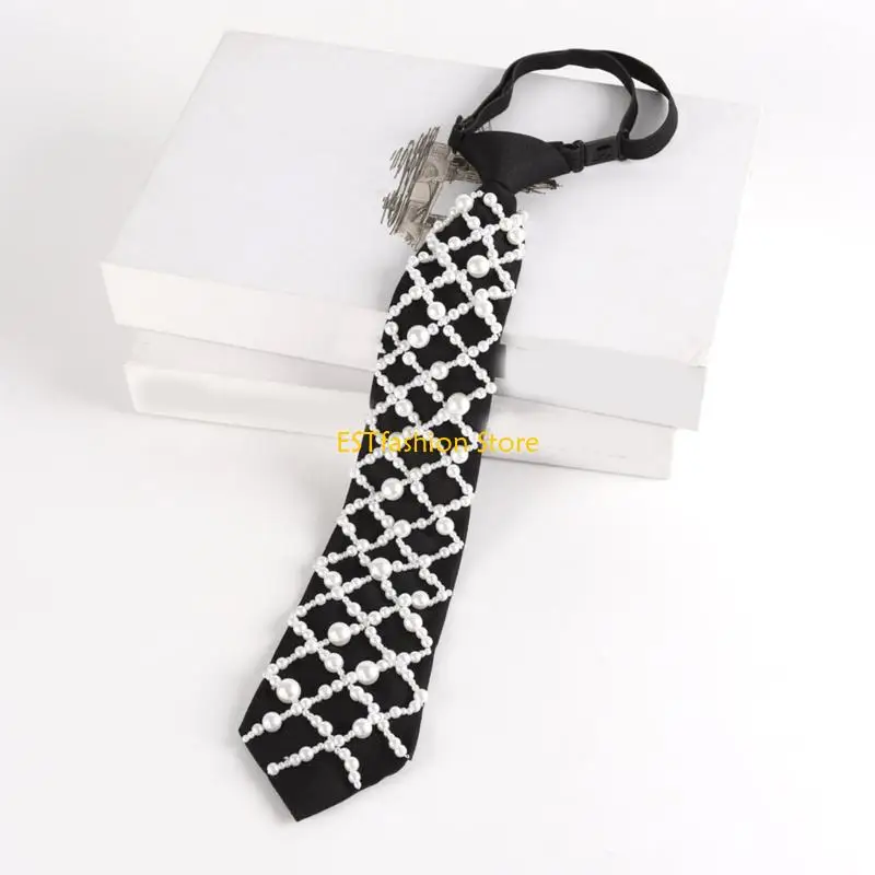 y5gc-fashion-pre-tied-necktie-polyester-breathable-uniform-tie-for-office-wear