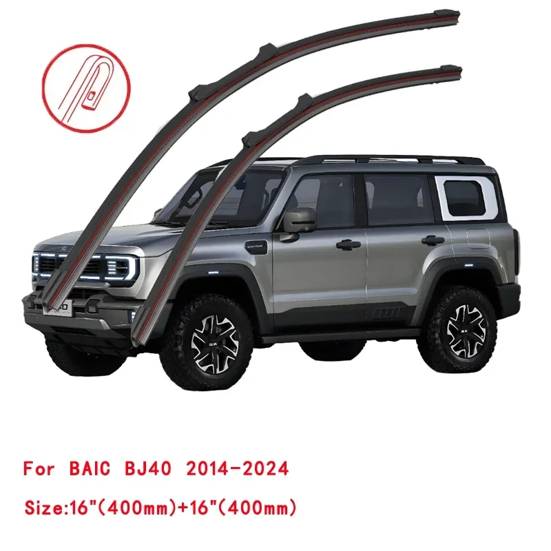 For BAIC BJ20 BJ40 BJ80 Plus UP S6 SUV Hatchback Sedan 2014 2015 2016 2017 2018 2019 2020 2021 2022 Double Rubber Wiper Blades 4