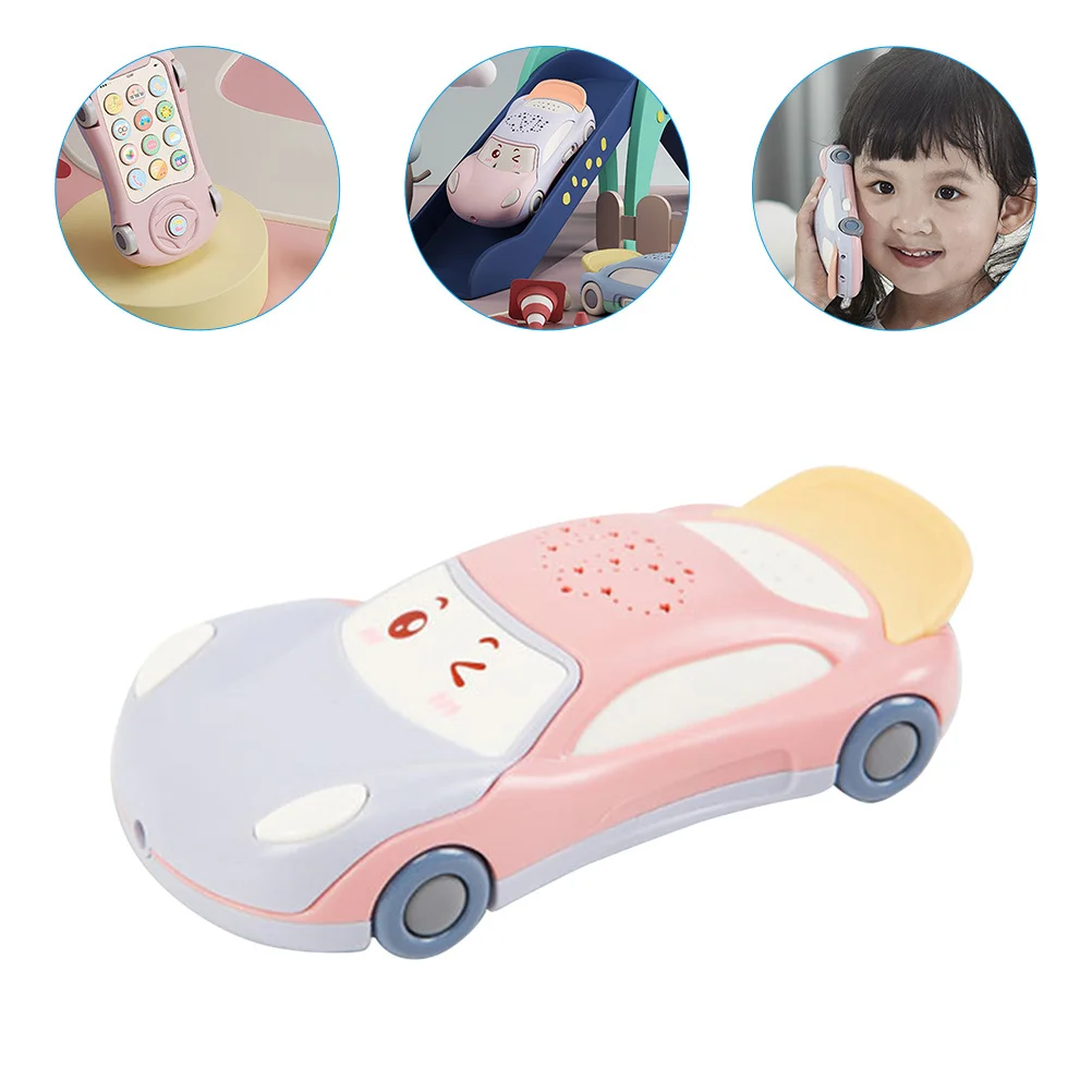 Carro de música bonito imitação telefone bebê educacional criança aprendizagem brinquedo musical dos desenhos animados som presente interativo