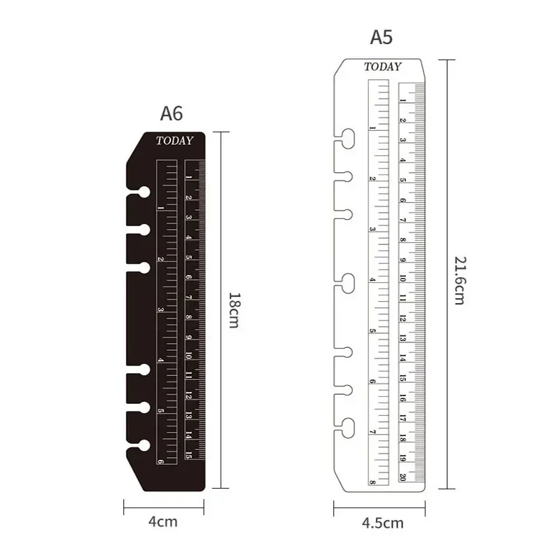 Ruler A4 B5 A5 A6 A7 PP Matt Frosted Planner Agenda  for 6 Holes Loose Leaf Spiral Notebook Organizer