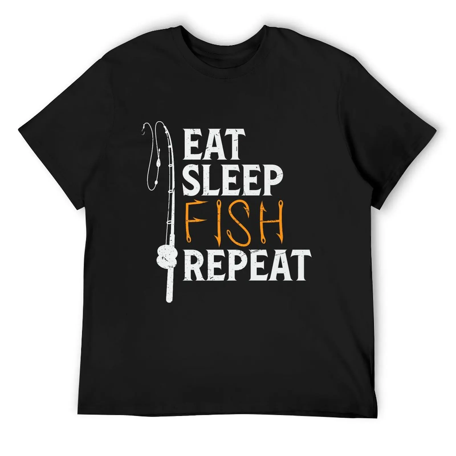 

Funny Fisherman Design Eat Sleep Fish Repeat Fishing Reel T-Shirt plus size clothes summer tops fruit of the loom mens t shirts