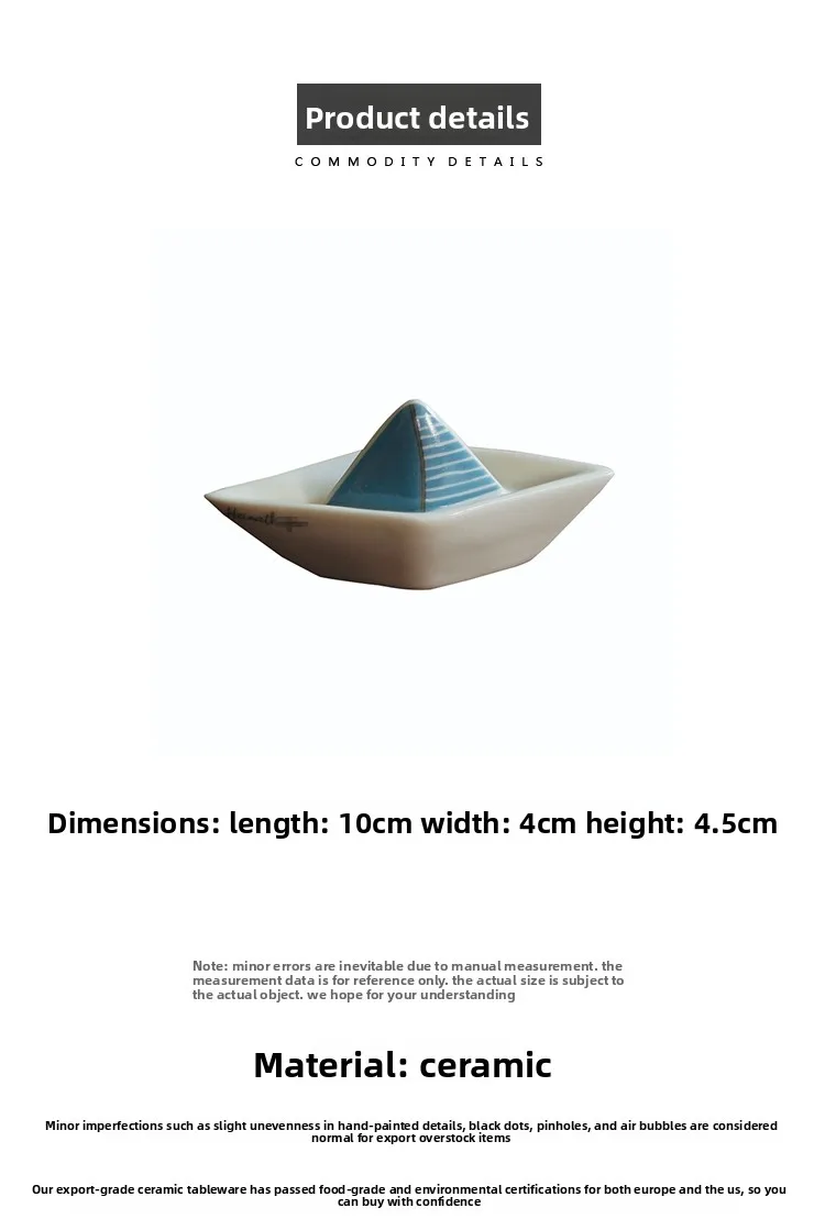 Nordic small things, export European-style cute mini sailboat-shaped ceramic ornaments, paperweight decorative small gifts