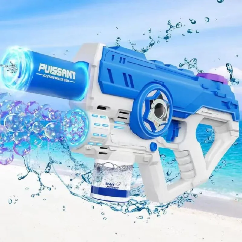 Pistolet pulvérisateur d'eau automatique, odorà bulles électrique, jouets d'extérieur pour enfants et adultes, 2 en 1