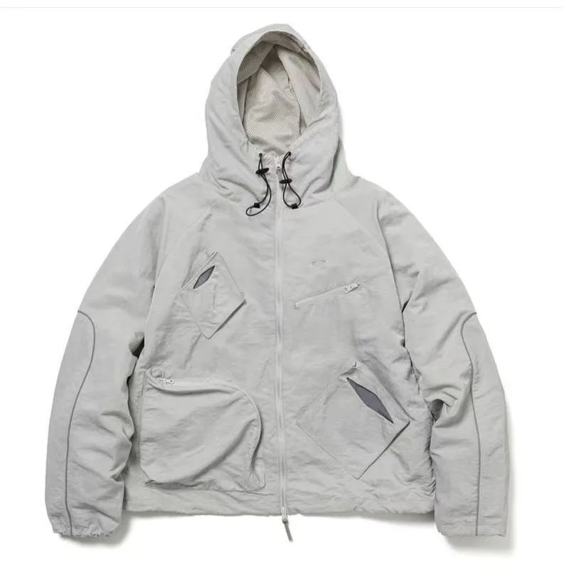 

FLAGSTUFF Japanese-style Outdoor Jacket Three-dimensional Pocket Multi-functional Short Hooded Windbreaker