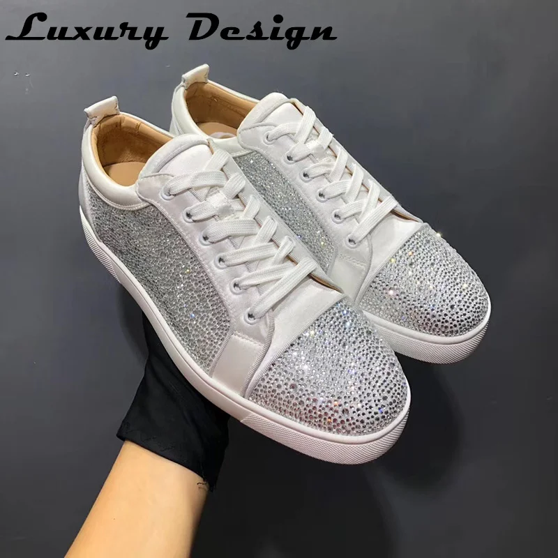 Zapatos de tenis de cuero genuino para mujer, zapatillas con remaches, de alta calidad, planas, informales, para correr, de marca de lujo, Unisex